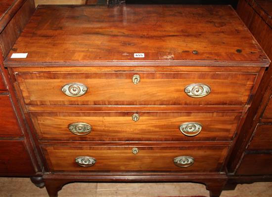 19th century mahogany chest of 3 drawers